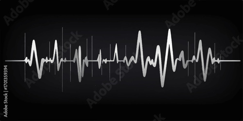 Medical heart rate graph showing a green cardiogram wave on a monitor, representing a healthy pulse and heartbeat