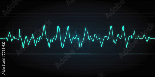 A rhythmic green line on a medical monitor illustrates the healthy heartbeat pulse, charting the vital signs of life
