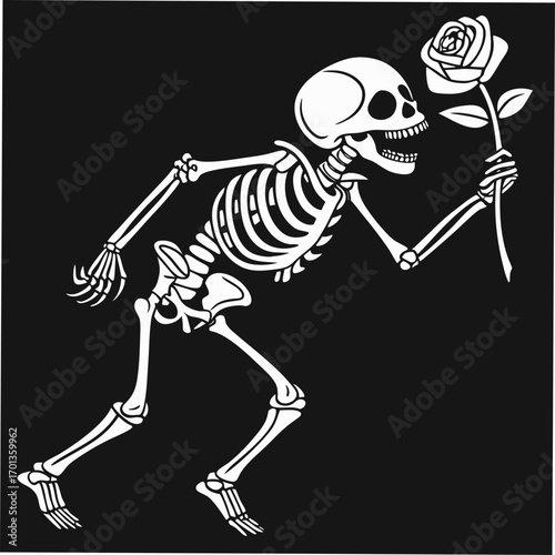skeleton with a skull