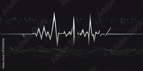 Healthy cardiogram line on an ECG monitor showing a strong, steady heartbeat