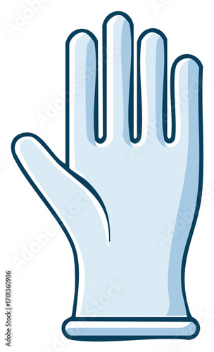 Cartoon illustration of a protective blue glove