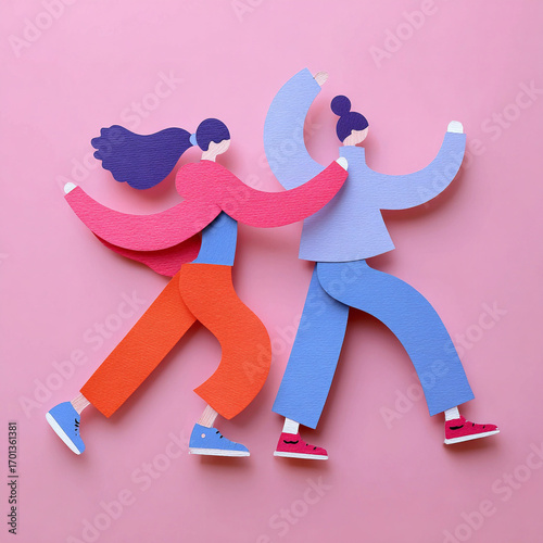 Dance - A vibrant routine with orange and blue hues