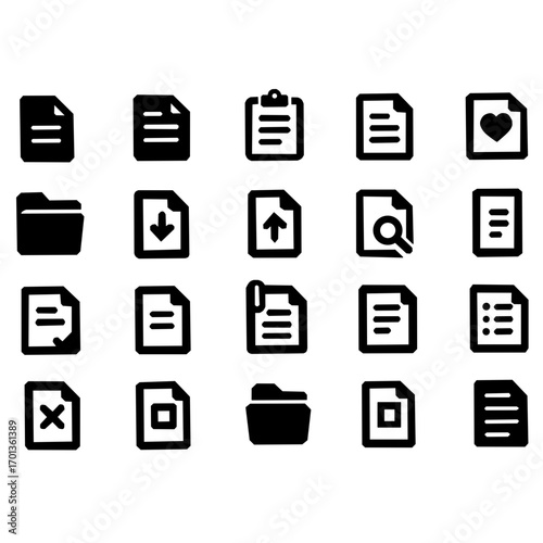 Document and Folder Icon Set – Digital File Management UI Pack