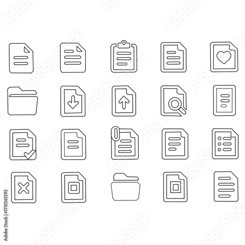 Document and Folder Icon Set – Digital File Management UI Pack