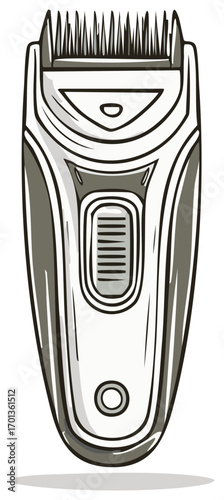 Modern electric hair clipper or beard trimmer device vector illustration for personal grooming barbershop