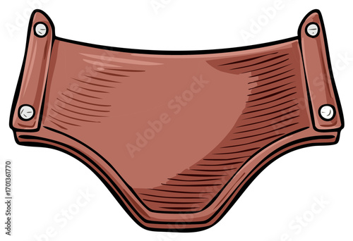 Cartoon illustration of an ancient studded leather loincloth or barbarian armor