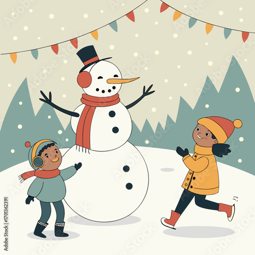 snowman with a snowman