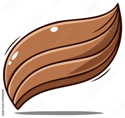 Stylized Almond Nut Illustration Detailed Line Art Food Element Isolated, Almond for Snacks and Healthy Eating Concept