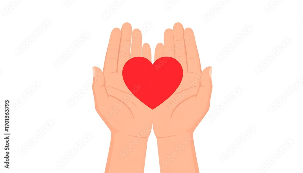 Fototapeta premium Hands holding a red heart