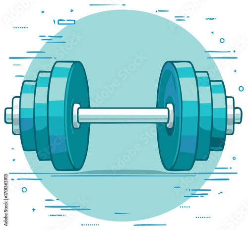 Dumbbell Illustration for Sport Training Vector Graphic Weightlifting Weights Health Club Isolated