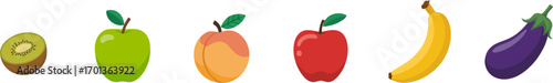Vector art of assortment of fruit and vegetable