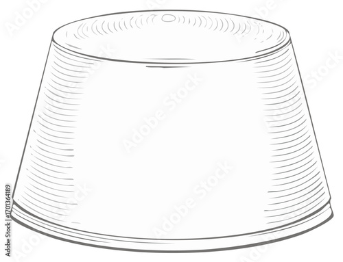 Stylized Illustration of a conical cap with engraved lines