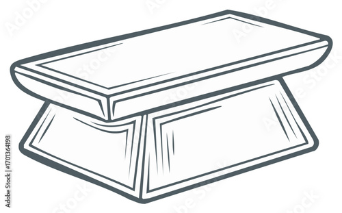 Simple Gold Bar Ingot Line Art Drawing Symbolizing Wealth Investment And Finance