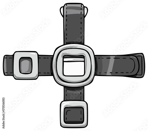 Four Way Strap with Buckle Secure System Illustration