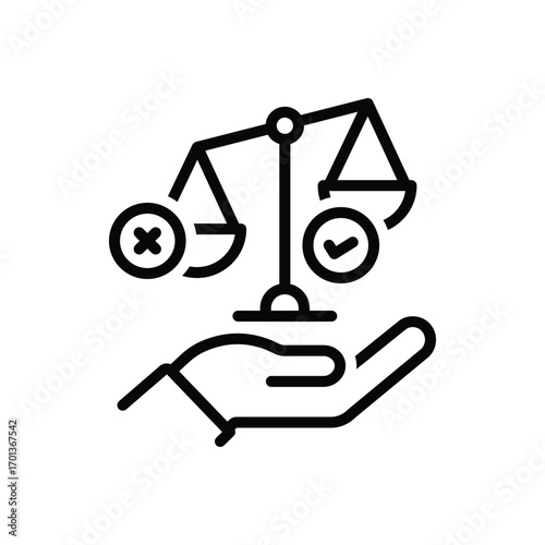 Black line icon for responsible choices