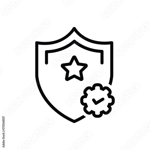 Black line icon for trustworthy actions
