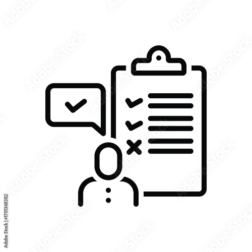 Black line icon for accountability