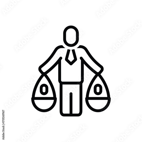 Black line icon for ethical leadership