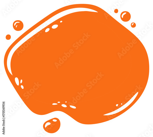 Bright Orange Blob with Bubbles and Highlights