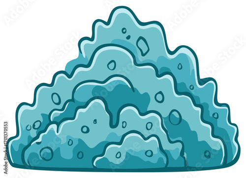 Abstract blue waves with bubbles and flowing water effect