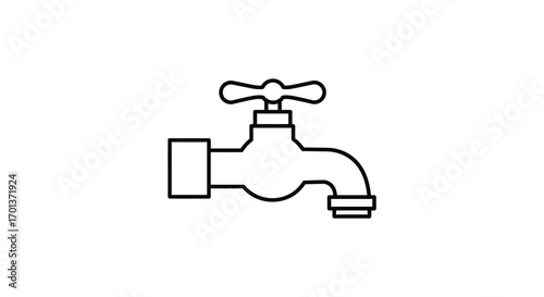 simple line drawing of a water faucet icon