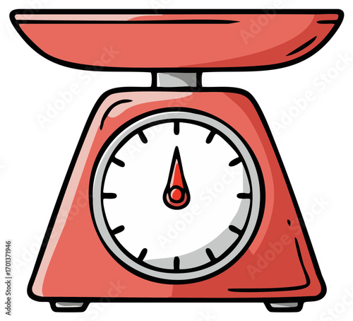 Classic Red Kitchen Scale for Food and Baking Weight Measurement