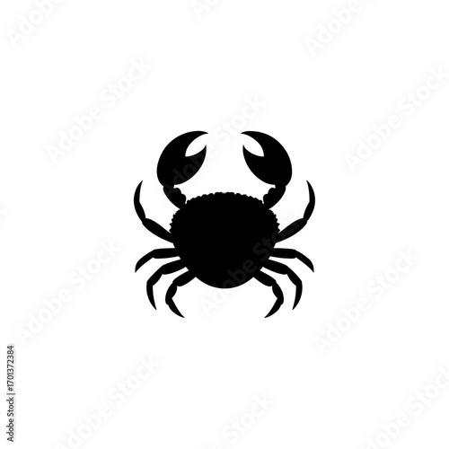 Crab silhouette, outline vector illustration 