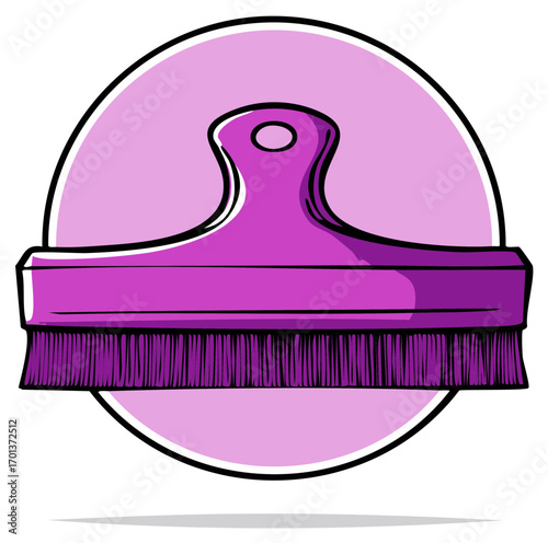Purple Wide Utility Brush Cartoon Vector Icon for Home Improvement