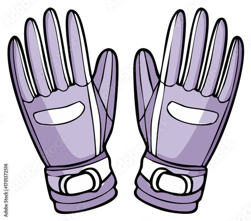 Purple Protective Gloves with White Accents for Sports and Work Safety