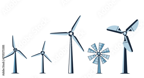 Renewable energy wind turbines generating clean electricity in a sustainable future environment