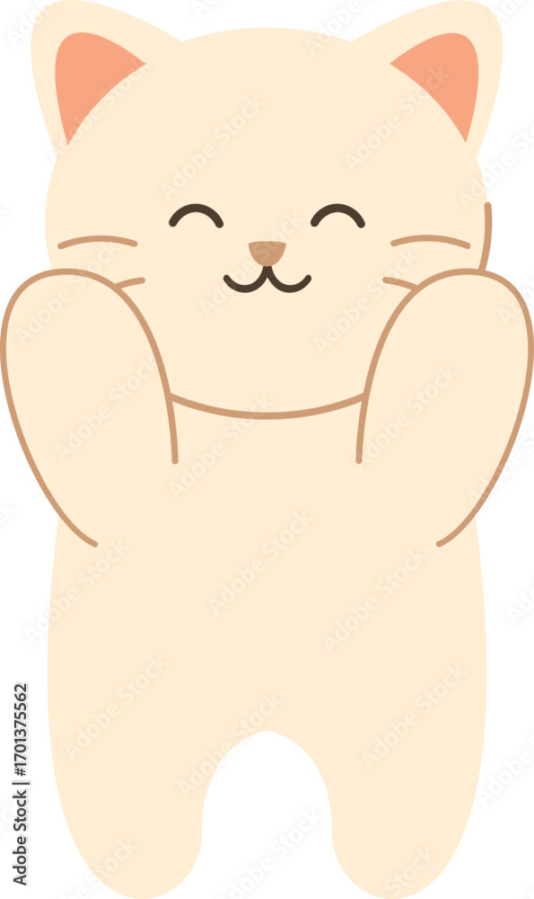 Naklejka premium Cute Cat Simple Illustration