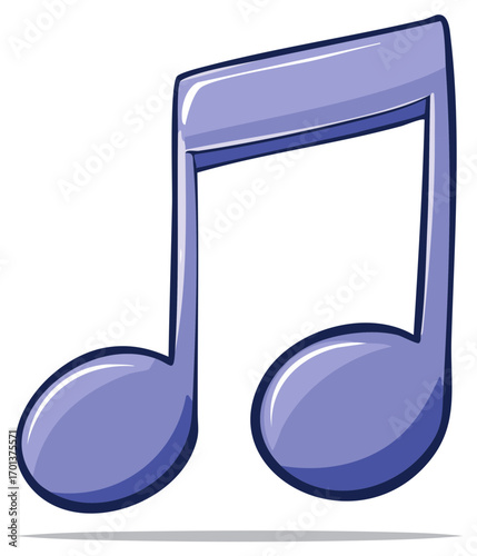 Cartoon Musical Note Vector Illustration Isolated on a White Background