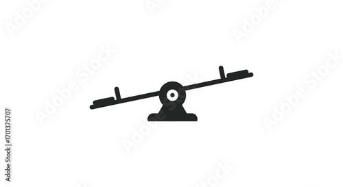 simple black silhouette of a seesaw on white background