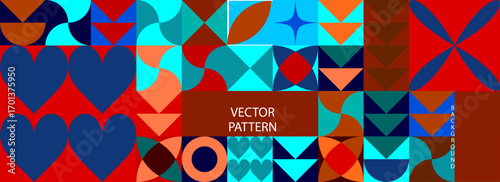 A striking set of geometric patterns with energetic shapes hues, perfect for contemporary designs, creative backgrounds, and abstract compositions with a touch of playfulness.
