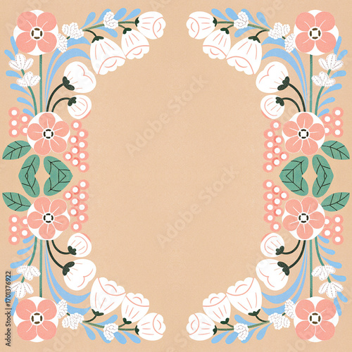 vector seamless pattern with flowers