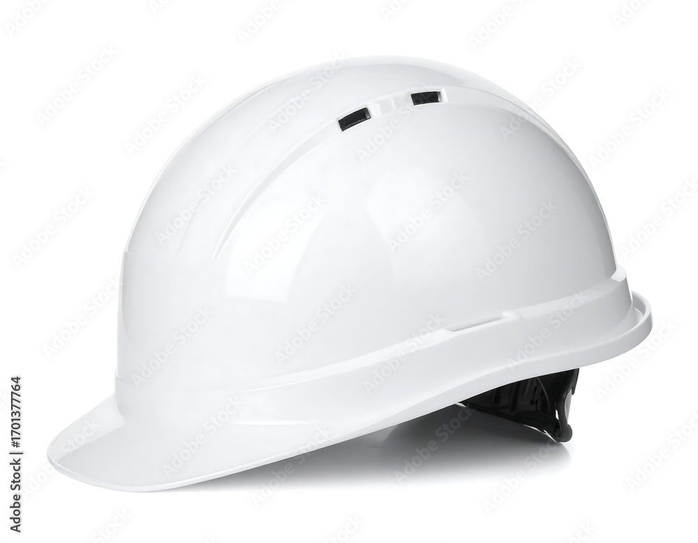 Fototapeta premium White safety helmet on white background