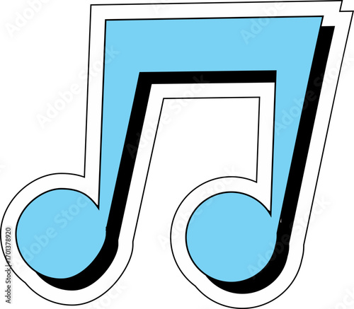 Retro Music Note Sticker