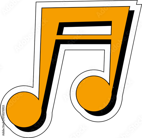 Retro Music Note Sticker