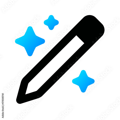 Pen icon. text, writing, generate, content, document, words, script, note, typing. Vector Icon Illustration