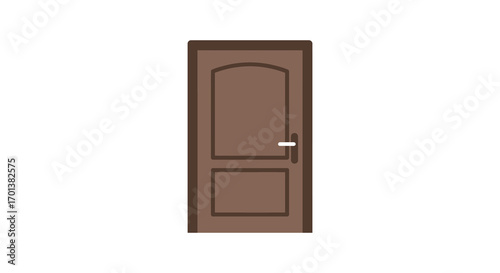 a simple brown door with white handle and lock