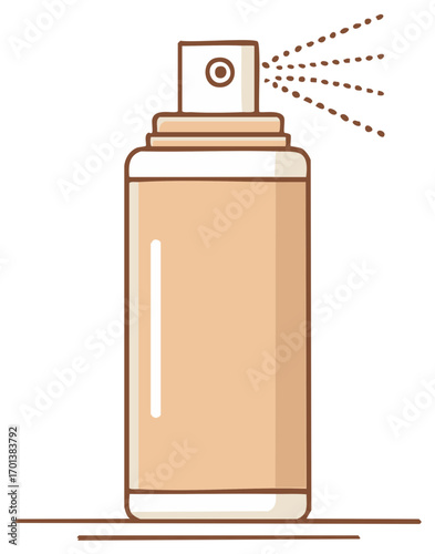 Cartoon Spray Bottle Illustration Dispensing Fine Mist or Liquid Product