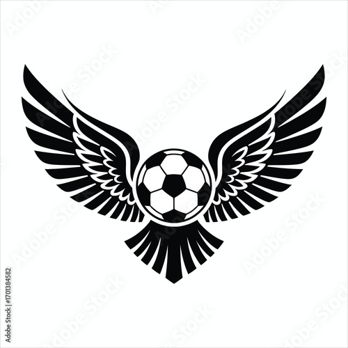 Soccer Ball with Wings Emblem