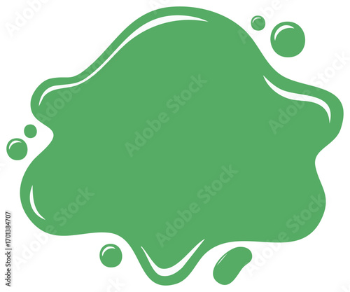 Green Goo Blob with Bubbles Abstract Illustration