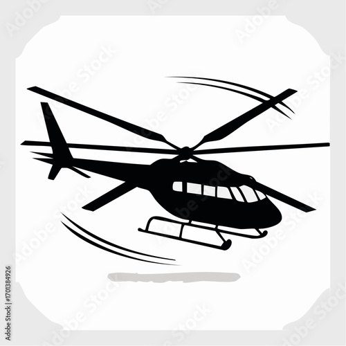 Silhouette of a helicopter in flight, a common mode of transport for both civilians and military purposes