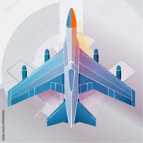 Modern Fighter Jet A Stunning Low-Poly Vector Illustration