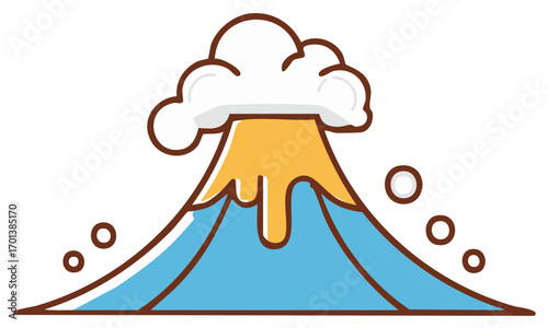 Cartoon illustration of an erupting volcano
