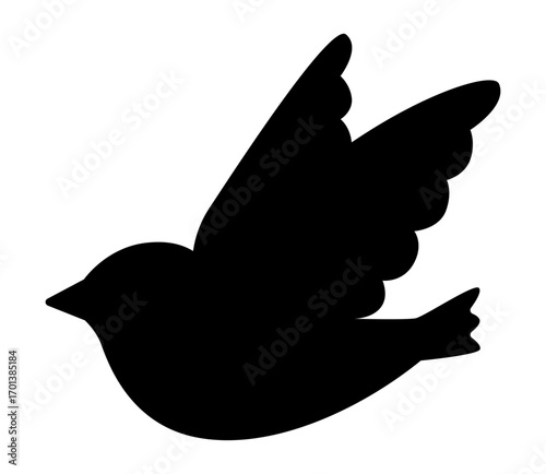 飛ぶ鳥のシルエットイラスト　ベクター
