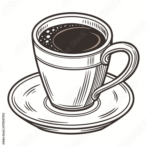 Simple cup of coffee art illustration