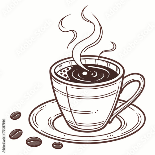 Aromatic Coffee Cup Illustration