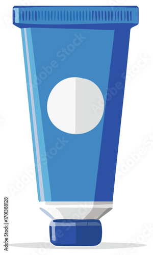 Blue Cream or Ointment Tube Package with White Label for Branding or Product Mock Up